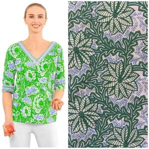 Gretchen Scott Green Floral Tunic Top